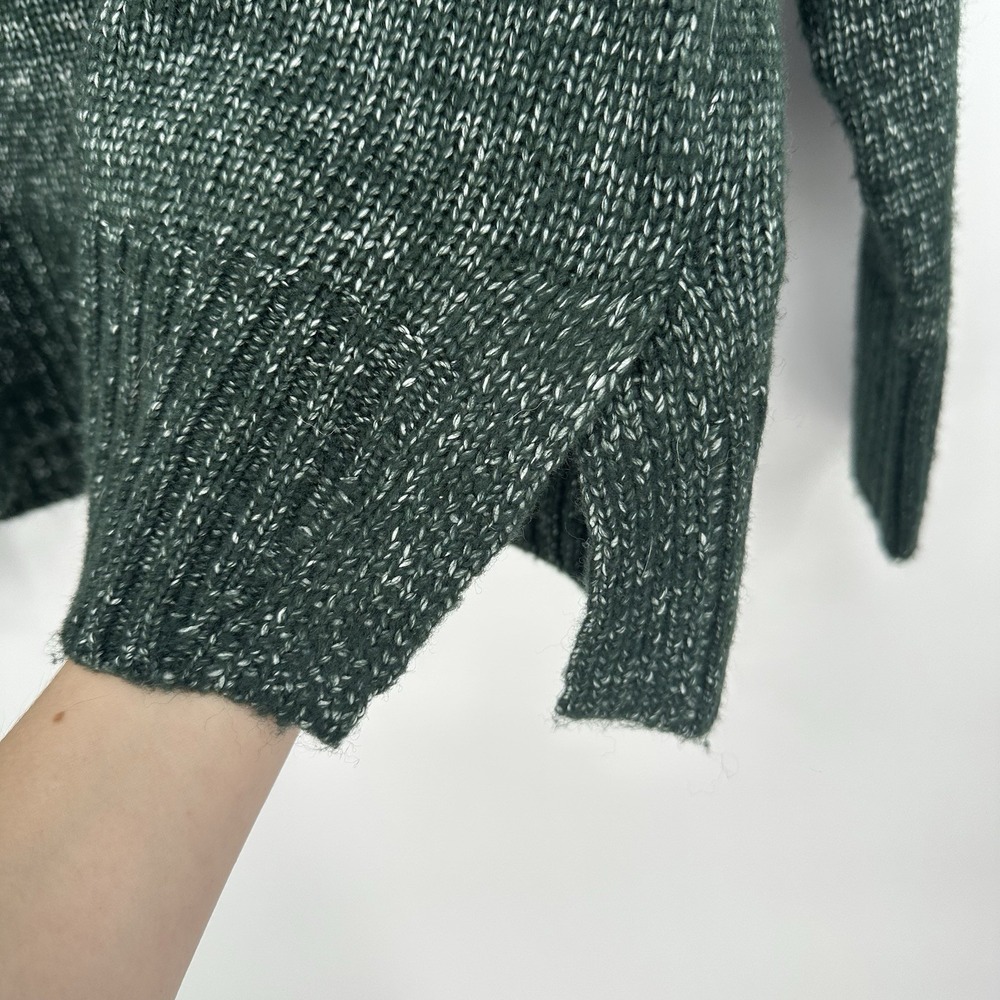 Banana Republic Sz S‎ Turtleneck Sweater Hunter Green White Minimalist Cozy - Picture 4 of 6